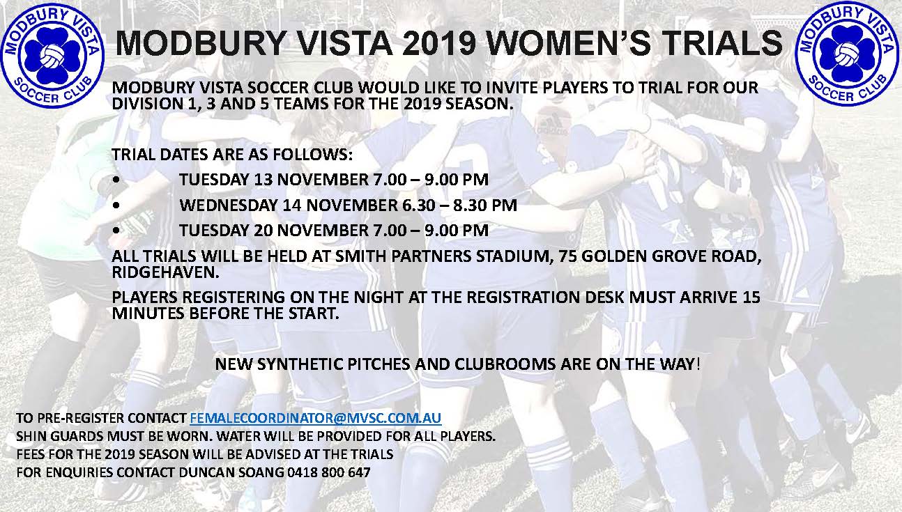 Modbury Vista Womens Trials 2019