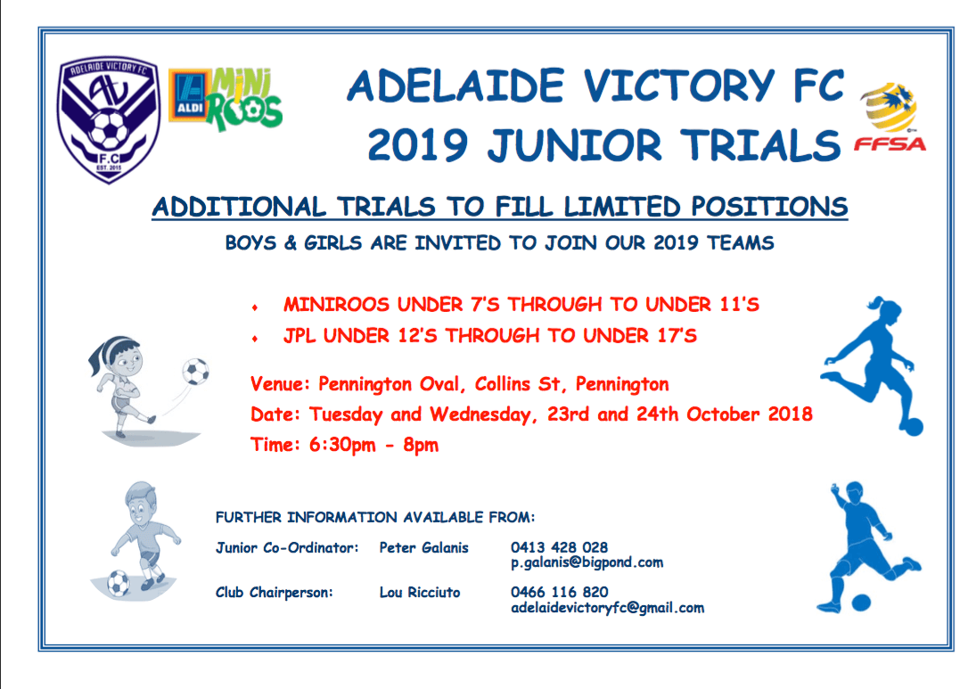 Adelaide Victory Junior Trials
