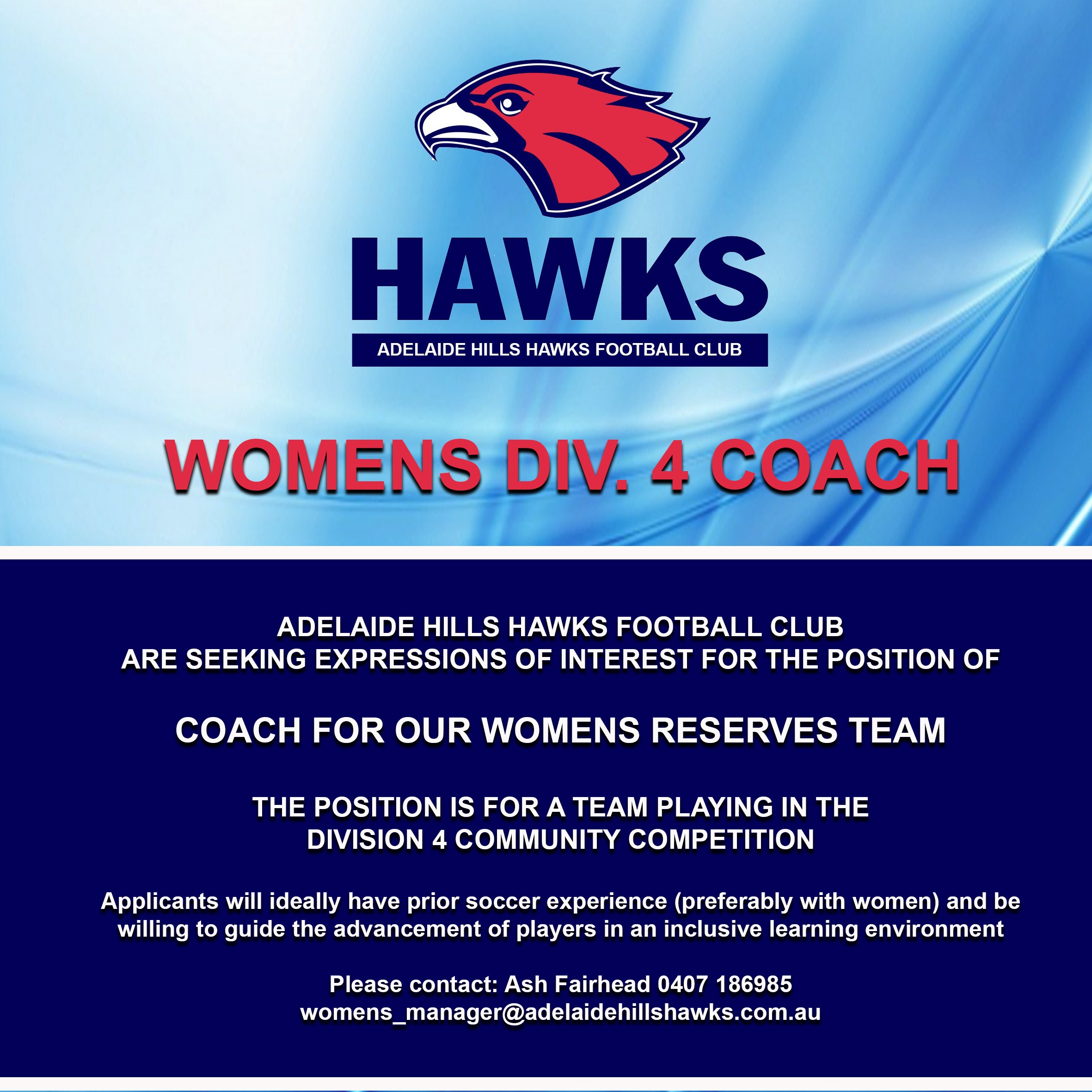 Adelaide Hills Women's Coach