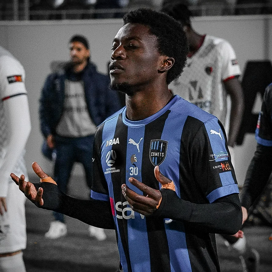 Aladin Irabona ran rampant as the Adelaide Comets found the back of the net six times against South Adelaide. (Image: Pagonis Photography)