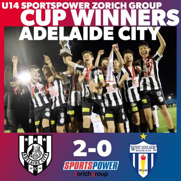 Adelaide City celebrate their cup final win against West Adelaide